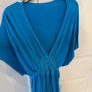 Vibrant Blue V-Neck Lg Blouse